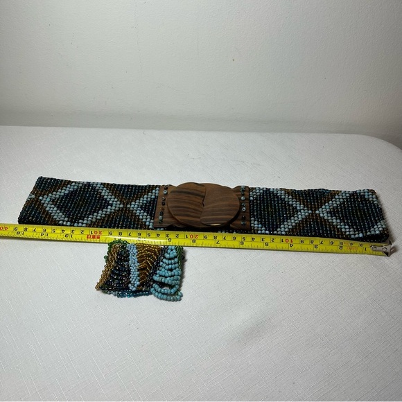 INDONESIA handmade Beaded Stretch Belt and Bracelet Set. Amazing bead work! - Picture 3 of 12